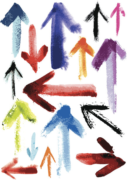 一组垃圾箭头;模仿水彩图片下载