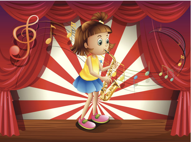舞台上的年轻音乐家图片下载