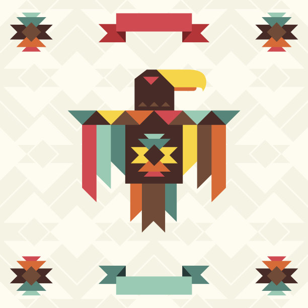 民族背景，纳瓦霍鹰的设计。图片下载
