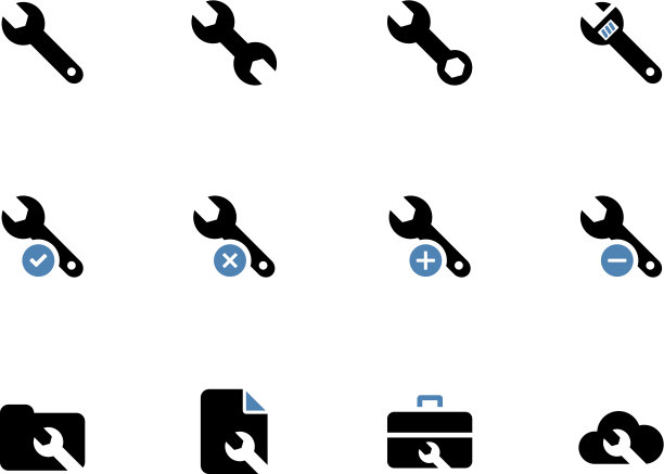 修复扳手双色图标在白色背景。图片下载