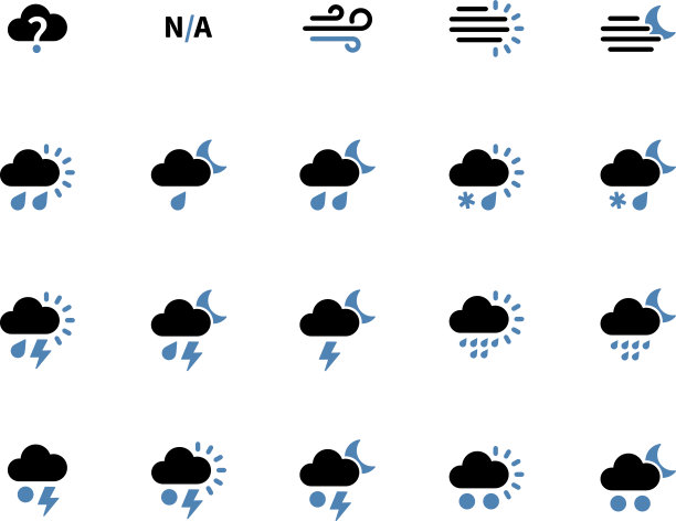 天气双色调图标上的白色背景。图片下载