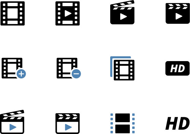 视频双色调图标上的白色背景。图片下载