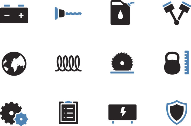 白色背景上的工具双图标。图片下载