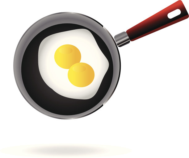 在平底锅上煎鸡蛋图片下载