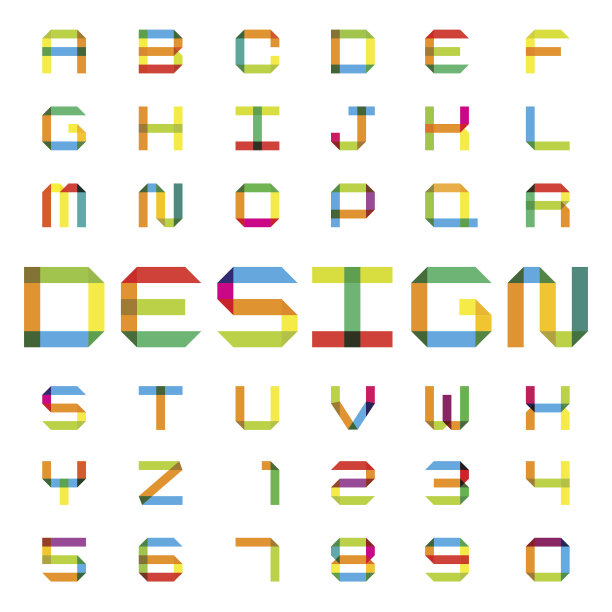 彩色纸字母表图片下载