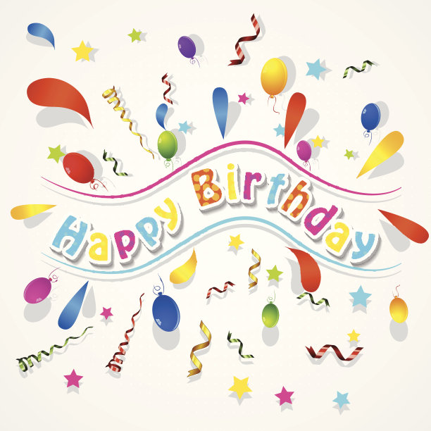 生日彩纸背景图片下载