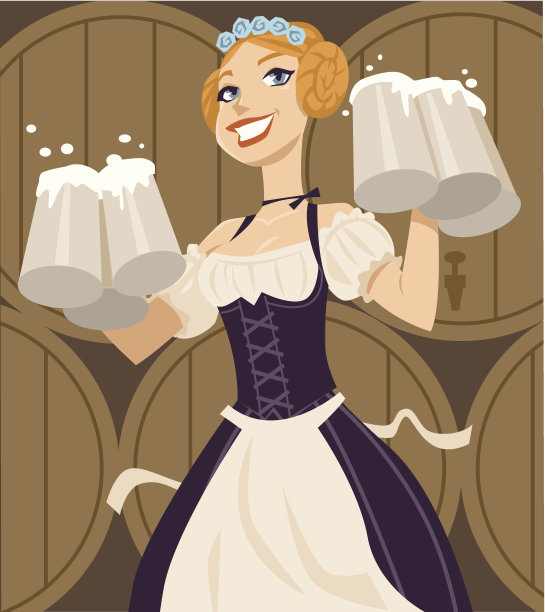 慕尼黑啤酒节的女人喝啤酒图片下载