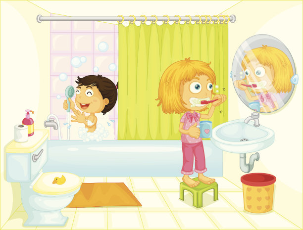孩子们在浴室里图片下载