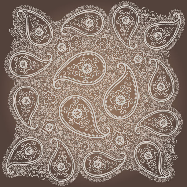 复古花边佩斯利装饰或背景图片下载