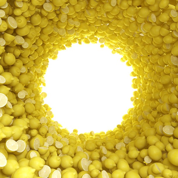 黄色柠檬的圆形隧道图片下载