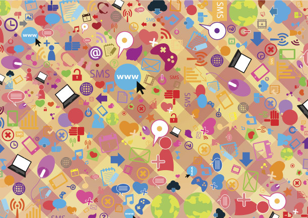 社交网络背景和媒体图标图片下载