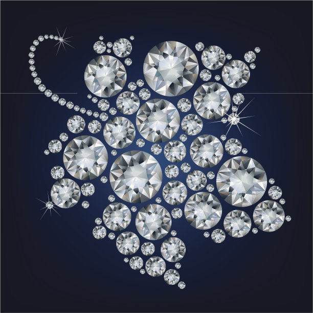 葡萄叶子构成了很多钻石图片下载