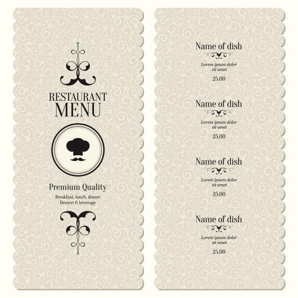 餐厅的菜单设计图片下载