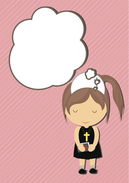 神父梦女孩卡通矢量图片下载