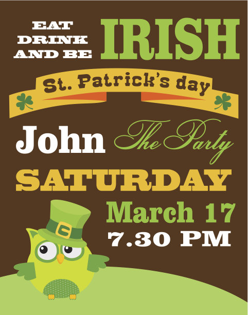 圣帕特里克节快乐卡片图片下载