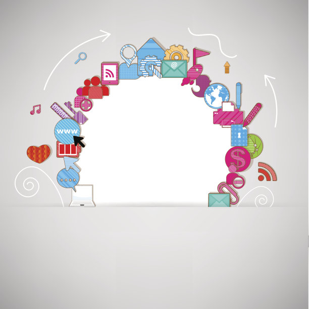 模板设计圈与社交网络图标背景图片下载