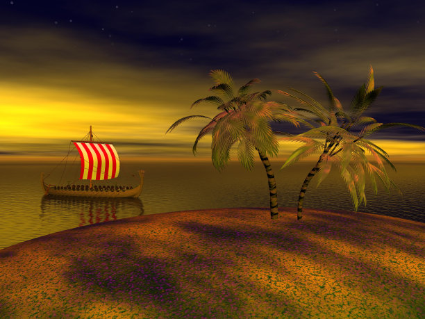 筏和海洋图片下载