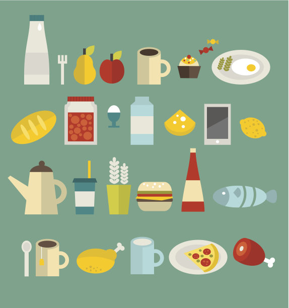 食物图标集。图片下载