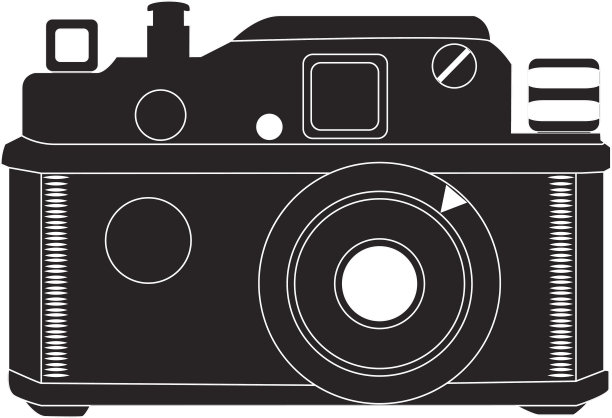 黑白矢量复古相机图片下载
