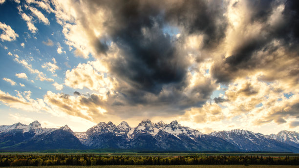 大提顿的日落图片下载