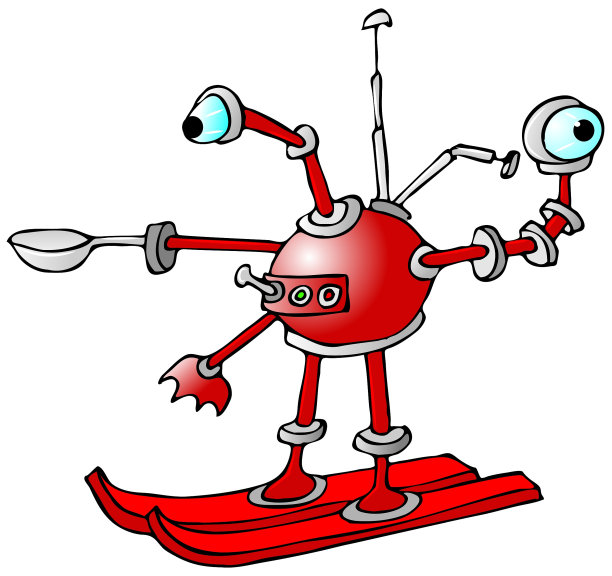 机器人在滑雪图片下载