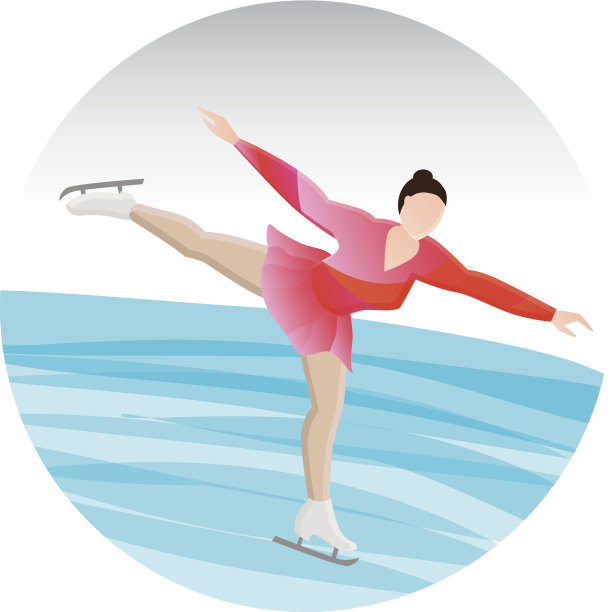 穿着鲜艳衣服的花样滑冰运动员图片下载