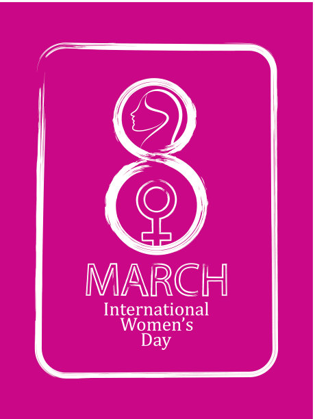 粉红色的创意背景为妇女节。图片下载