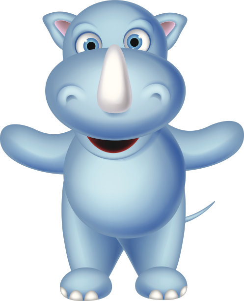 快乐的犀牛卡通造型图片下载