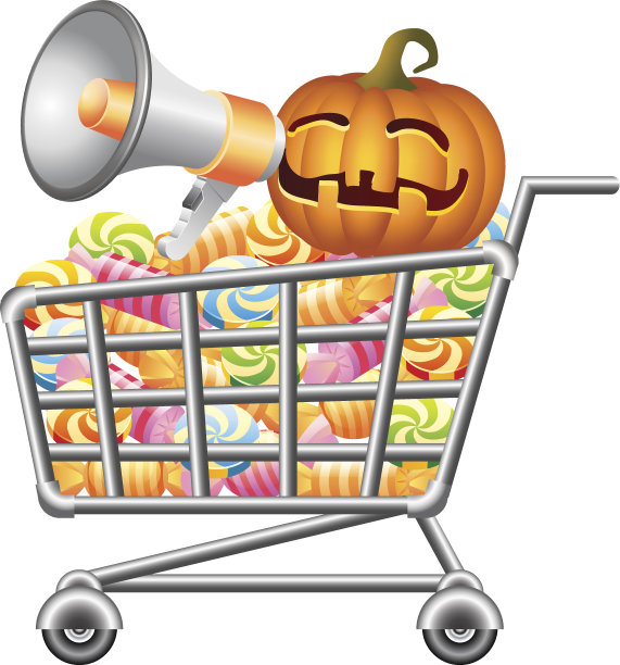 万圣节购物车素材图片