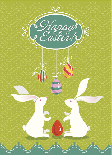 可爱的复活节卡片。图片下载