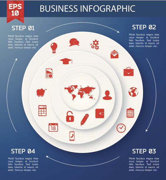 扁平的商业信息图背景图片下载