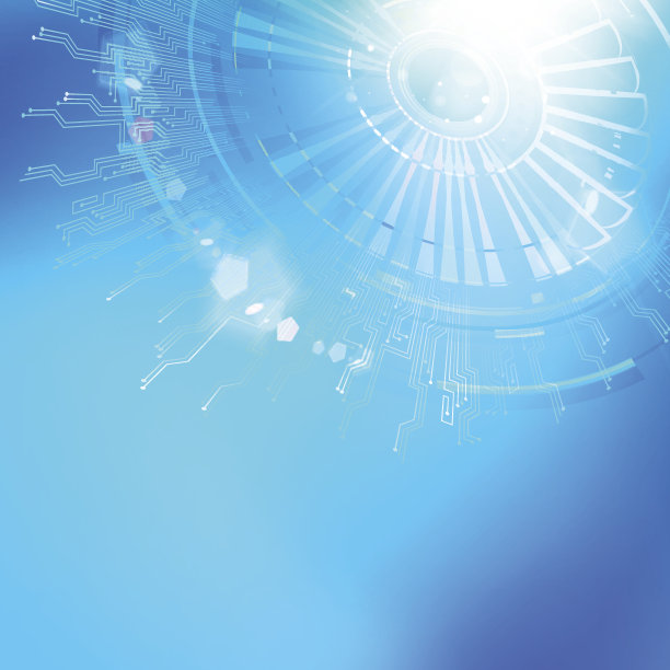 蓝色齿轮的技术背景。图片下载