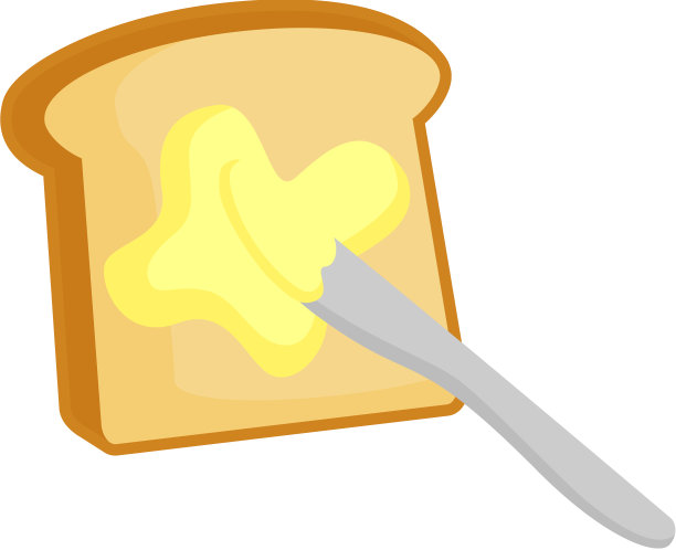 烤面包用黄油和摊刀图片下载