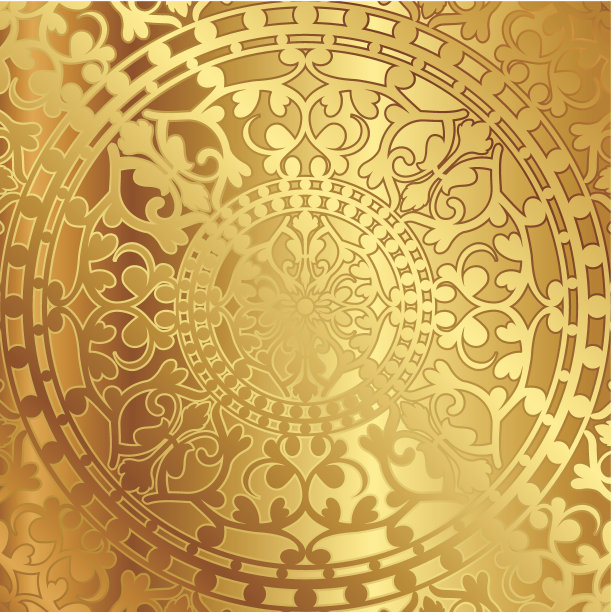 金色背景与东方装饰图片下载