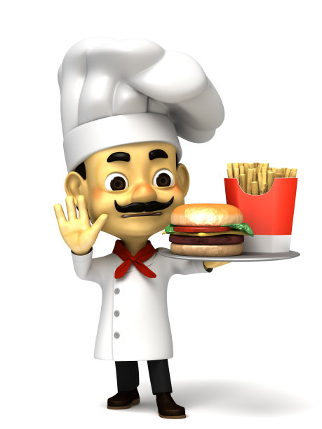 3d厨师拒绝快餐图片下载