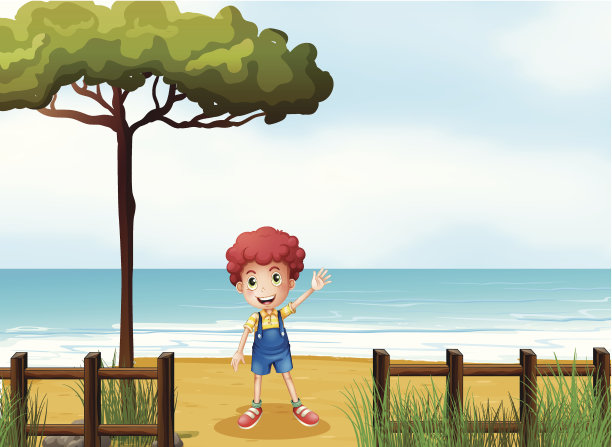 海边的男孩图片下载