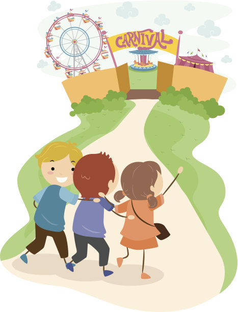 孩子们去参加狂欢节图片下载