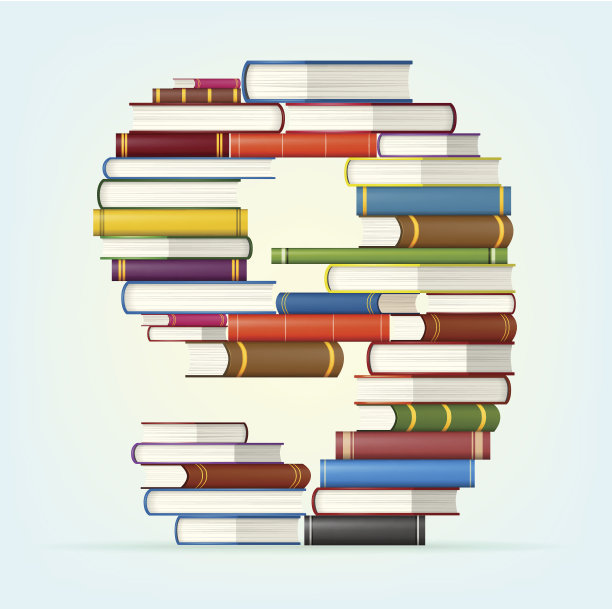 一堆彩色书里的数字图片下载