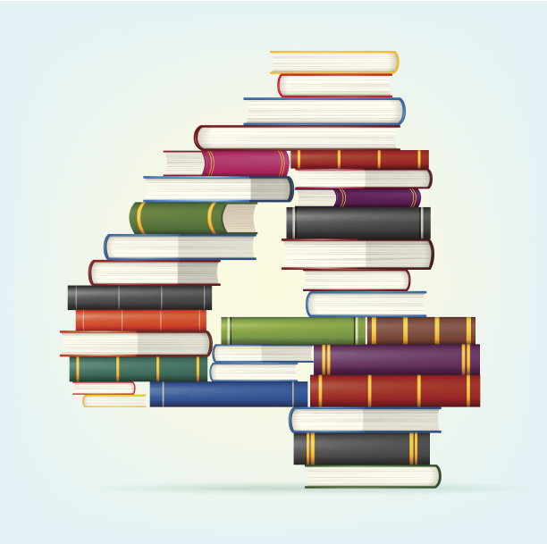 一堆彩色书里的数字素材图片