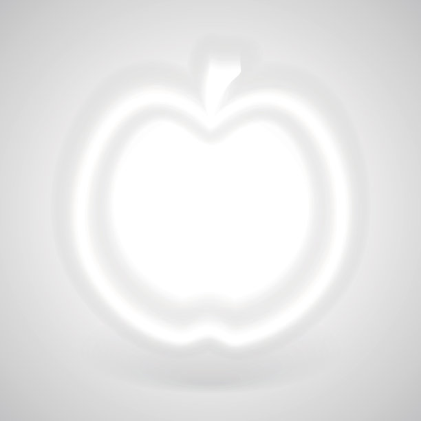 发光的白色苹果与阴影图片下载