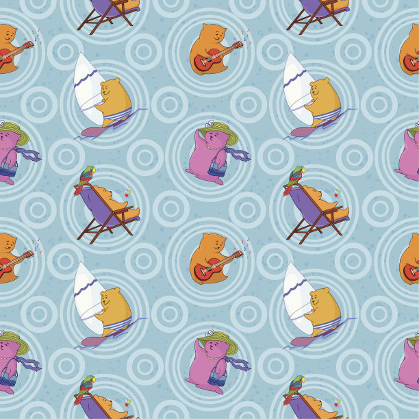 无缝，卡通动物玩具图片下载