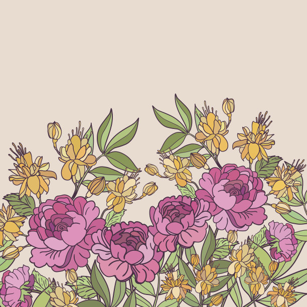 向量抽象花背景与文本的地方图片下载