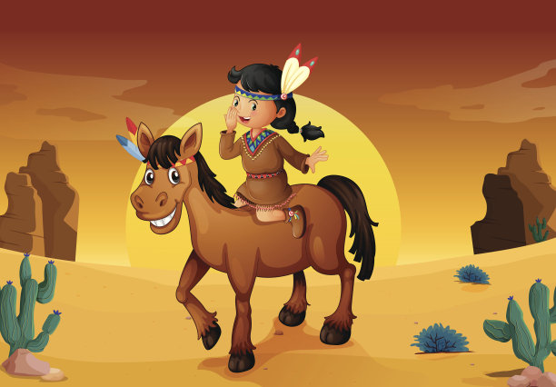 女孩和马图片下载