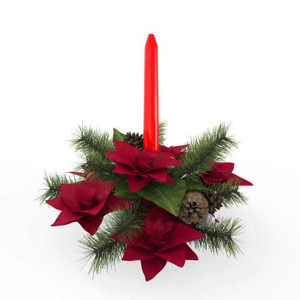 圣诞蜡烛装饰图片下载