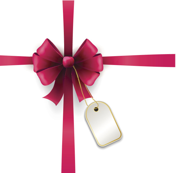 节日彩带和蝴蝶结素材图片