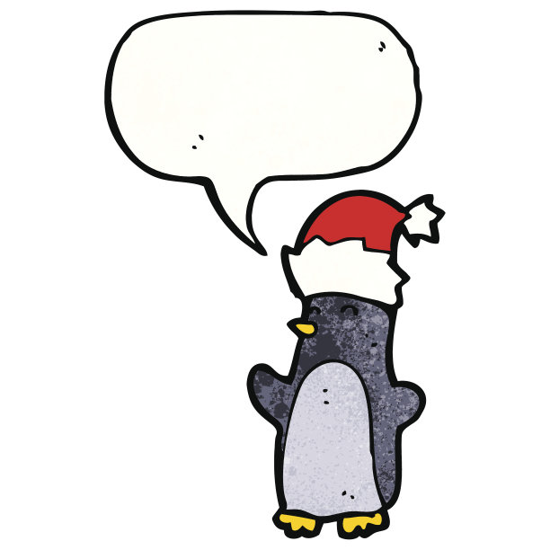 可爱的圣诞企鹅卡通图片下载