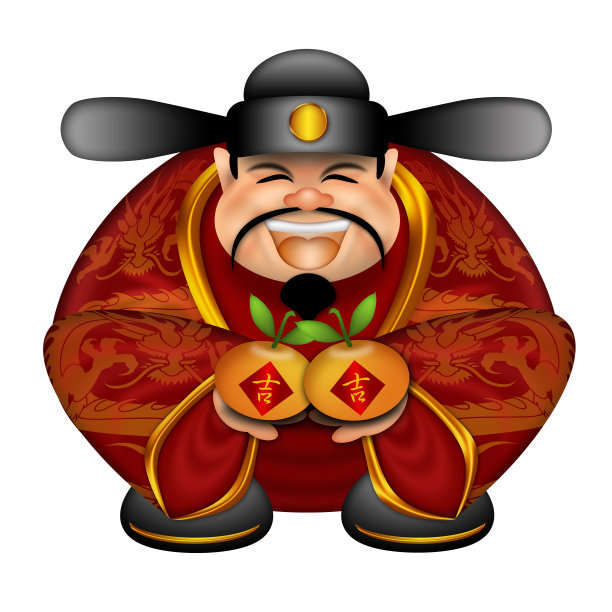 中国的钱神与桔子图片下载