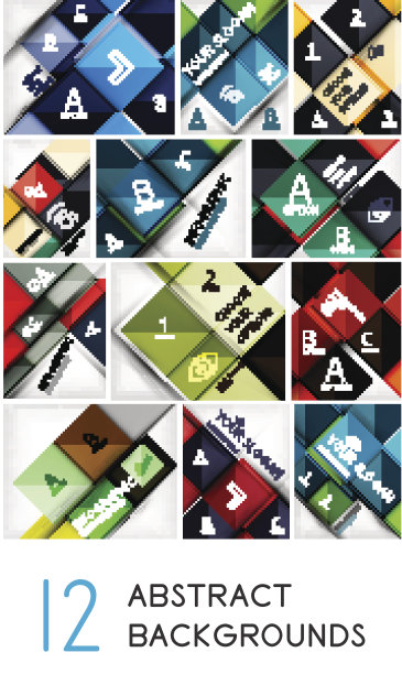 Mega集合的方形抽象背景图片下载