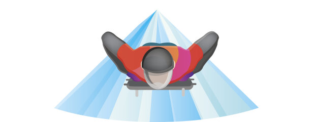 骷髅，无舵雪橇，冬季运动。矢量图图片下载