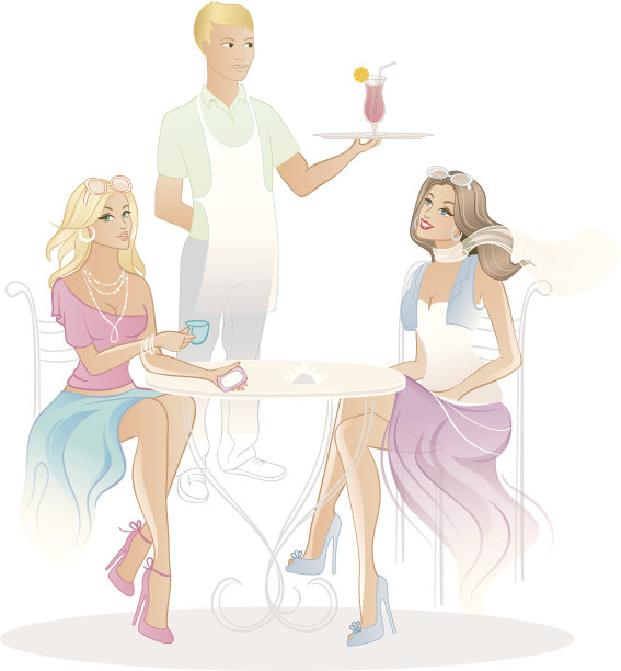 咖啡店里的两个女人图片下载